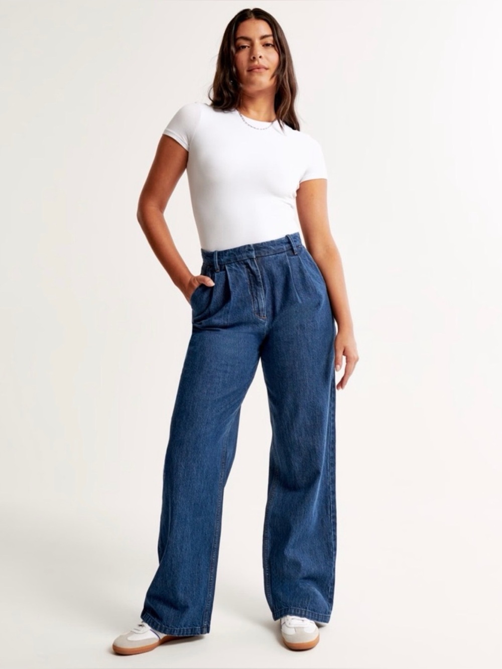 Abercrombie & Fitch Wide Leg Dark Blue Denim Jeans